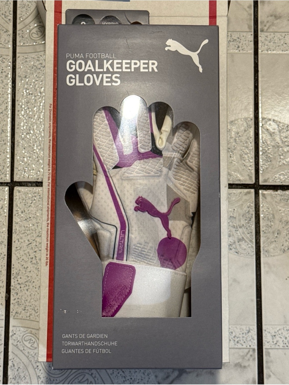 New Puma Ultra Ultimate Hybrid Cut Goalkeeper Gloves White Mens Size 8 042072-01